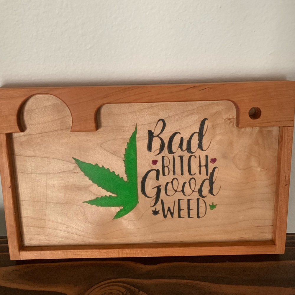 Handcrafted rolling tray